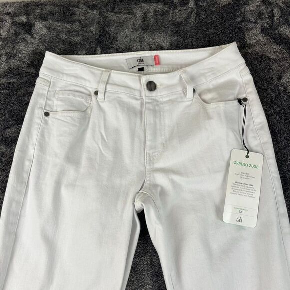 Cabi The Skinny Jeans White Women's 6 Mid Rise Stretch Spring 2022 NWT - Picture 2 of 13